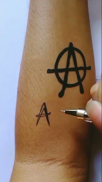How To Make Tattoo Logo Anarchy On Hand #tattoo #drawing #diyart