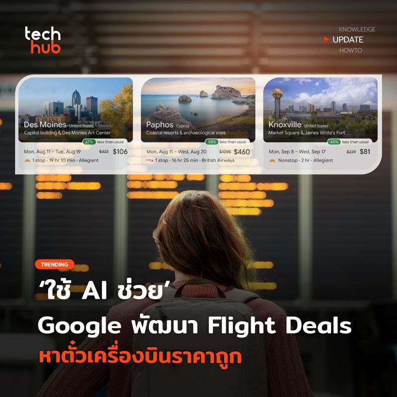 [Techhub] AI ช่วยหาเที่ยวบินราคาถูก ฟีเจอร์ใหม่จาก Google