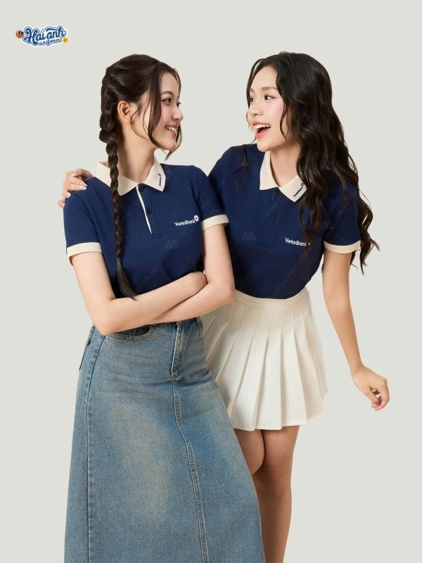 Mẫu Áo Polo Đồng Phục Màu Xanh Đen Vietinbank