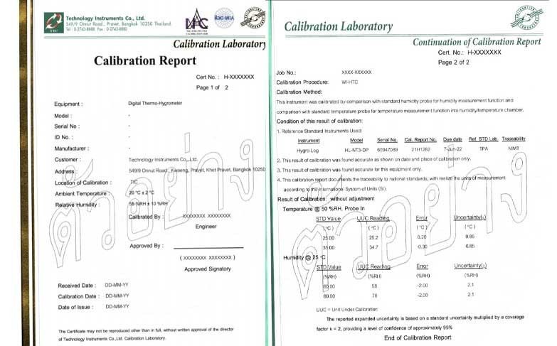 การอ่านใบรับรองผล และ การประเมินผลการสอบเทียบ