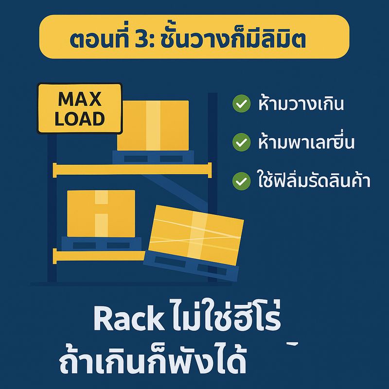[warehouseเล่าเรื่อง] ตอนที่ 3: ชั้นวางก็มีลิมิต 📦 ทุก Rack มีน้ำหนัก ...