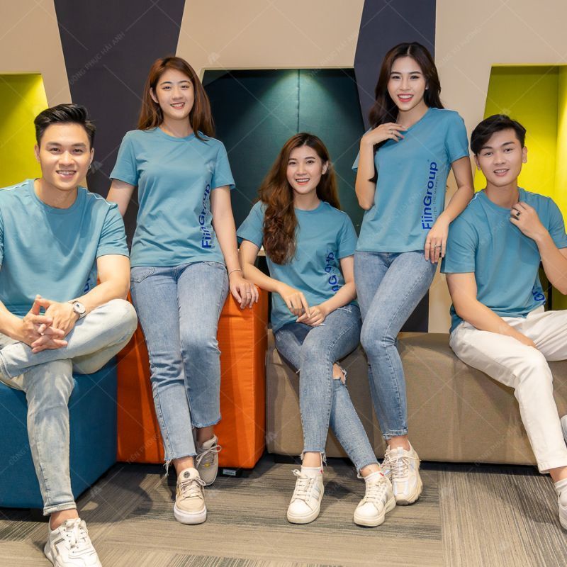 Mẫu Áo Thun Đồng Phục Cổ Tròn Công Ty Fiin Group