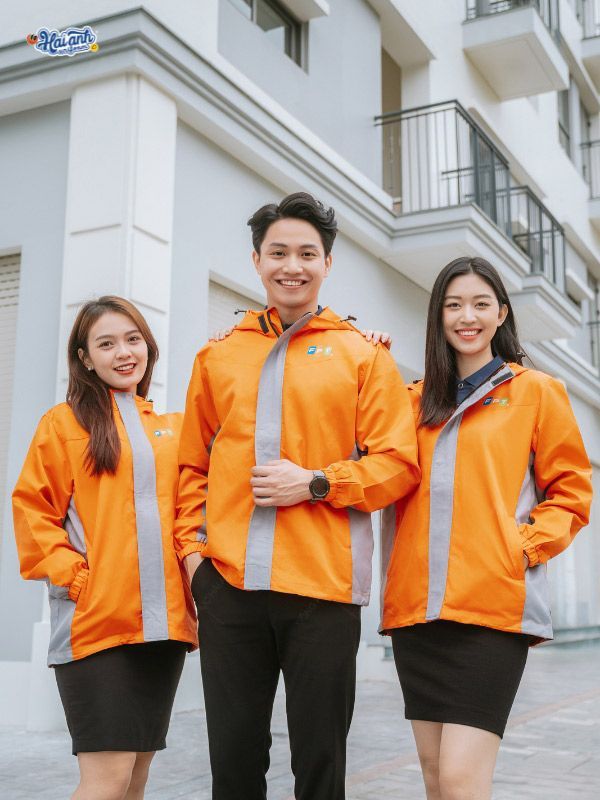 Mẫu Áo Khoác Đồng Phục Công Ty Màu Cam FPT