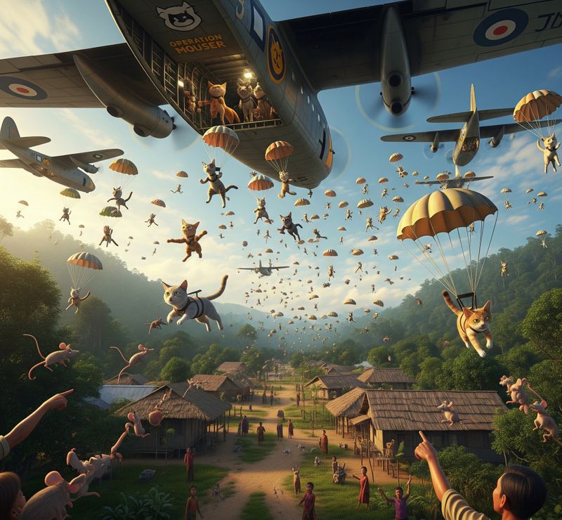 [กุ๊ก กุ๊ก กู๋ ใครอยู่ตรงนั้น?] Operation Cat Drop: เมื่อแมวบินได้เพื่อ ...