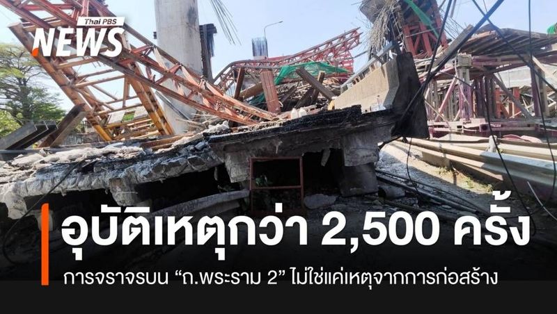 ไม่ใช่แค่เหตุจากก่อสร้าง แต่ ”ถ.พระราม 2″ อุบัติเหตุจราจรกว่า 2,500 ครั้ง