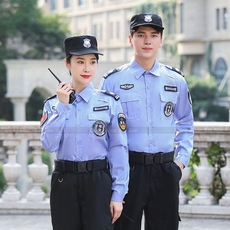 Đồng phục bảo vệ màu xanh chuyên nghiệp