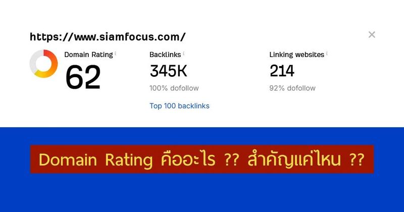 Domain rating คืออะไร?? | บทความ seo | รับทำเว็บไซต์ SEO SER