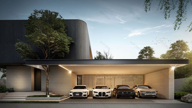 BB-H2-81001.17 แบบบ้านmodern styleชั้น Modern style 5ห้องนอน 7ห้องน้ำ ที่จอดรถ 4 คัน