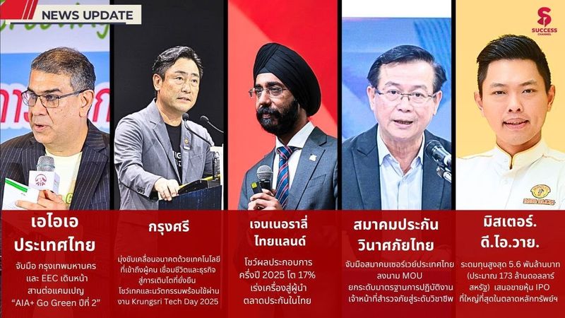 NEWS UPDATE: เอไอเอ ประเทศไทย/ กรุงศรี/ สมาคมประกันวินาศภัยไทย/ เจนเนอราลี่ ไทยแลนด์ / MR.DIY