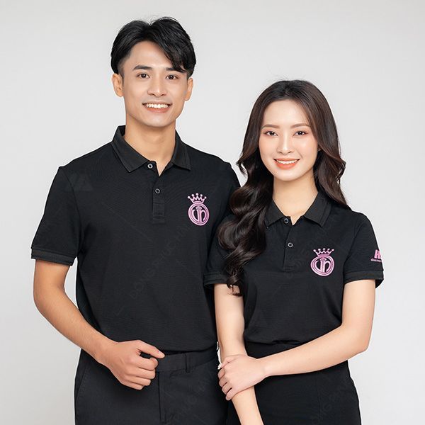 Mẫu Áo Polo Đồng Phục Công Ty Màu Đen Miss Cosmo