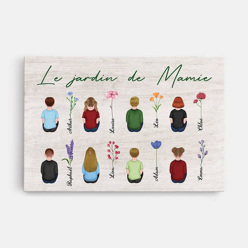 Toile Personnalisée Mamie - Le Jardin De Mamie