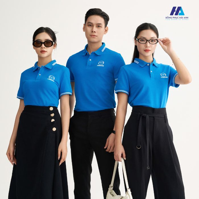 Mẫu Áo Polo Đồng Phục Công Ty Mazda Màu Xanh
