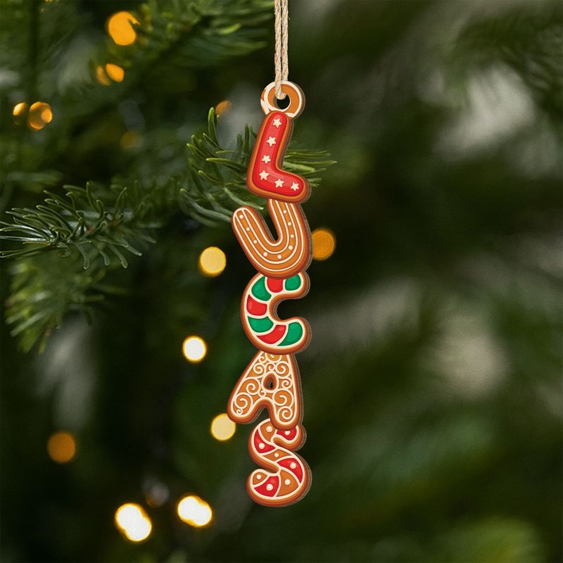 [Effet d’impression 3D] Ornement Noël En Bois À 1 Couche Personnalisé