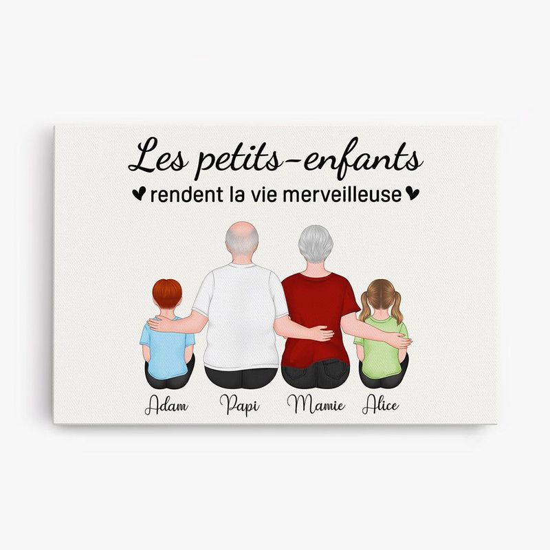 Toile Personnalisée - Les Petits-Enfants Cadeau Famille