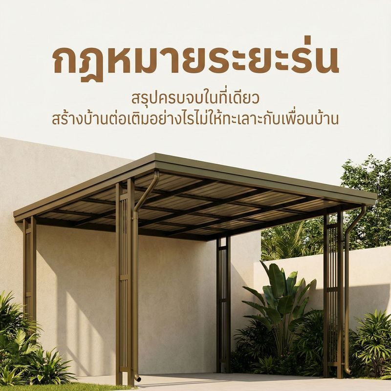 กฎหมายระยะร่น คืออะไร? สรุปชัดๆ ก่อนต่อเติมบ้าน | หลังคาโรงรถ.com - หลังคาโรงรถ.com