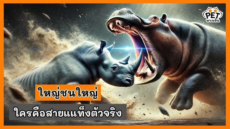 ศึกใหญ่ชนใหญ่ ฮิปโป vs แรดขาว ใครจะเป็นสายแแท็งตัวจริง?