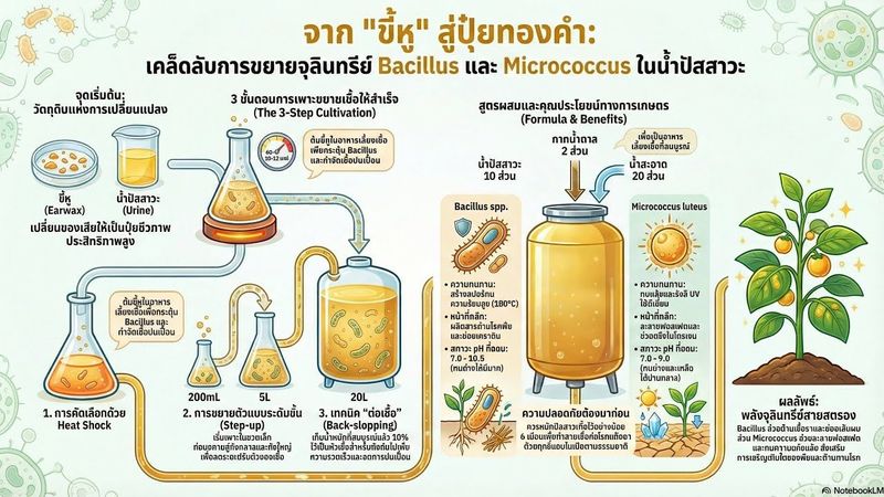 จุลินทรีย์ทนเค็มและด่างจากขี้หู เปลี่ยนปัสสาวะให้เป็นปุ๋ยอินทรีย์คุณภาพสูง กระตุ้นฮอร์โมนพืช
