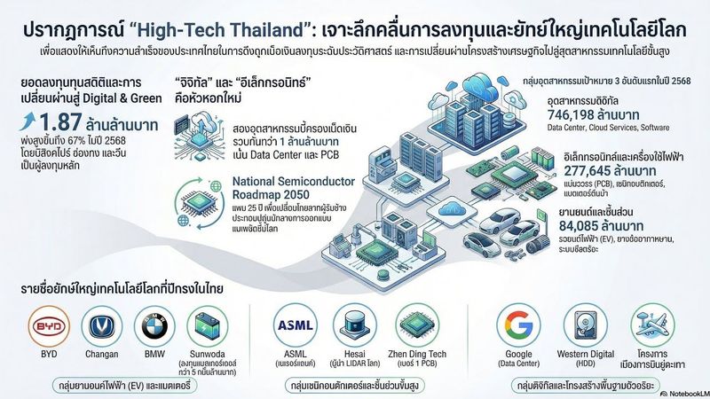 คลื่นบริษัทไฮเทคทะลัก จิ๊กซอเศรษฐกิจใกล้สมบูรณ์ เปลื่ยนโครงสร้างไทยไปสู่เทคโนโลยีขั้นสูง 🇹🇭