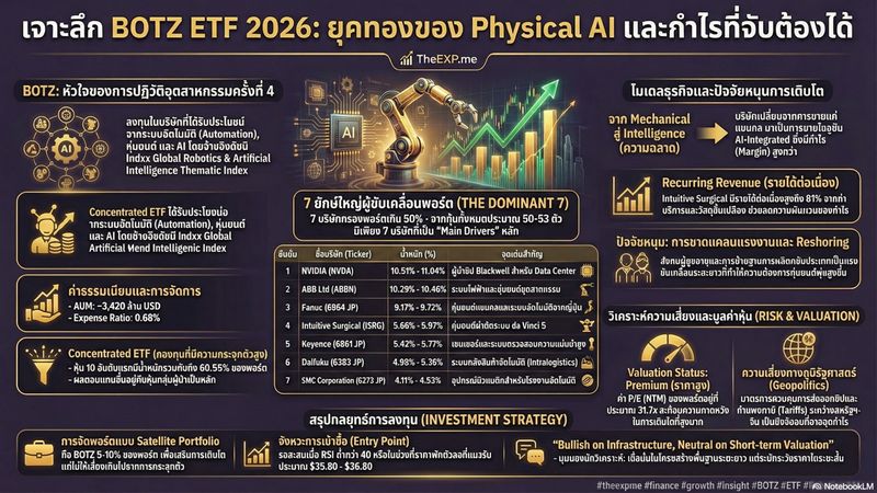 [theexp.me] เจาะลึก BOTZ ETF ปี 2026: ลงทุนในหุ่นยนต์และ AI ที่มี 
