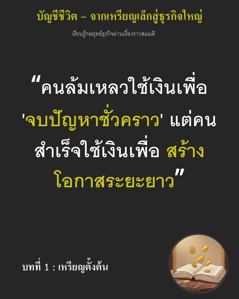 [มุมนิยายธุรกิจ] บทที่ 1 : เหรียญตั้งต้น
หิมะโปรยปรายเหนือหลังคาสังกะสีสนิมเขรอะ เสียงคลื่นกระทบท่าเรือคลอไปกับลมหนาวที่กรีดบาดผิว Ethan Vale พยุงกล่องไม้ขึ้นบ่า ร่างกายสั่นระริก เสื้อโค้ทเก่าเปื่อยแทบกันลมไม่ได้ เขาท
