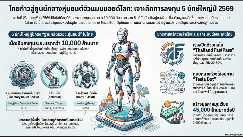 BOI อนุมัติ 5 บริษัท ทุ่ม 10,000 ล้านตั้งฐานผลิต ‘หุ่นยนต์ฮิวแมนนอยด์’ ในไทย 🇹🇭