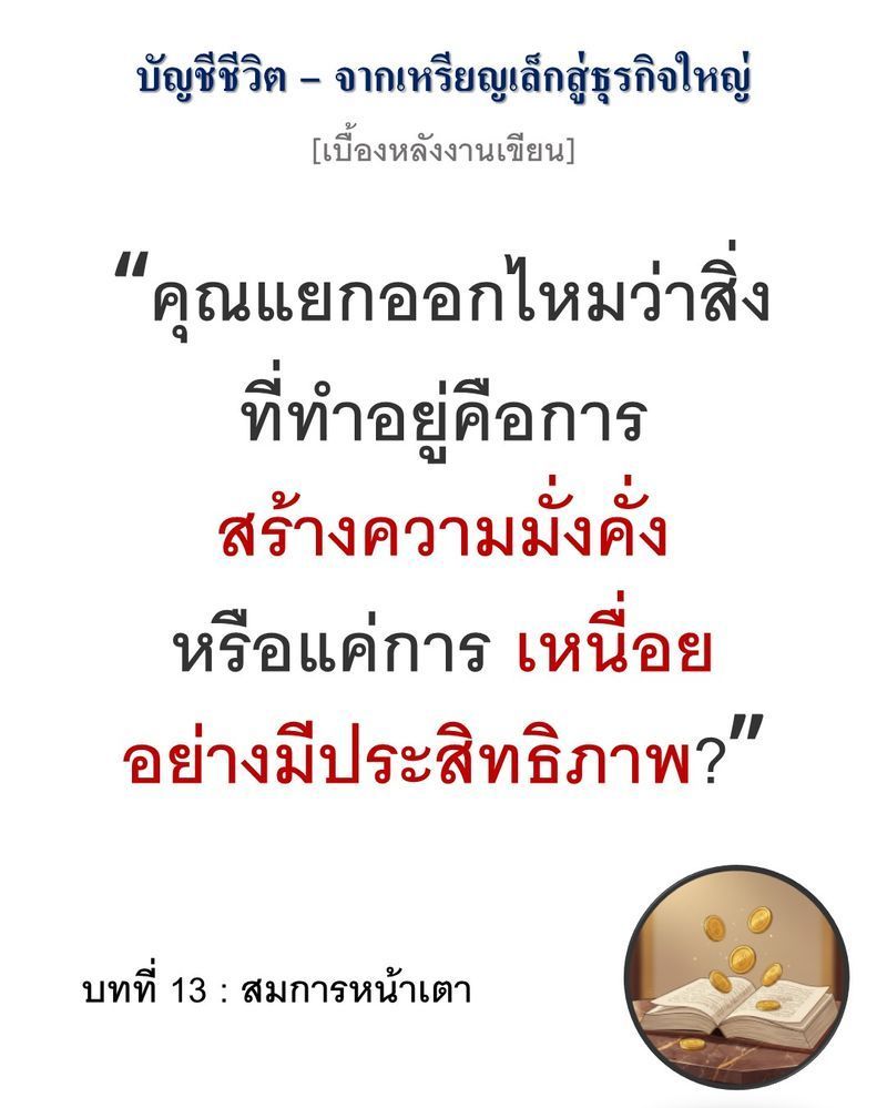 [มุมนิยายธุรกิจ] [เบื้องหลังงานเขียน — บทที่ 13: สมการหน้าเตา]
“กำไรที่เค้นมาแทบตายจากหน้าเตา อาจมลายหายไปเพียงเพราะคุณอ่านใจลูกค้าพลาดไปแค่หนึ่งชั่วโมง”