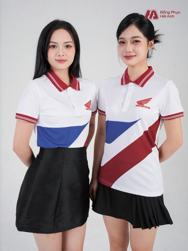 Mẫu Áo Polo Đồng Phục Công Ty In Chuyển Nhiệt Honda