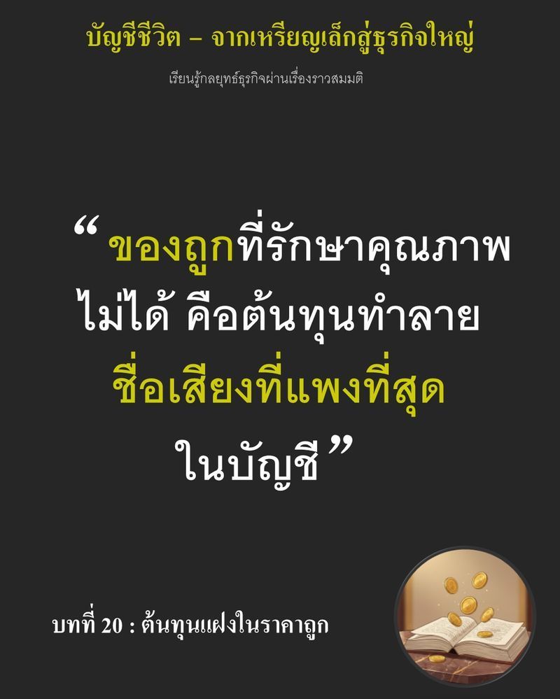 [มุมนิยายธุรกิจ] บทที่ 20 : ต้นทุนแฝงในราคาถูก — ส่วนลดน้ำตาล 8 เซนต์ต่อกระสอบที่วางไว้ใต้คลังหลังคารั่ว...
อาจแลกมาด้วยความเสียหายหลายร้อยเหรียญ และชื่อเสียงที่กู้คืนไม่ได้ของแป้งคุณภาพเกรดรอง จากผู้ขายรายใหม่ที่ให้ส