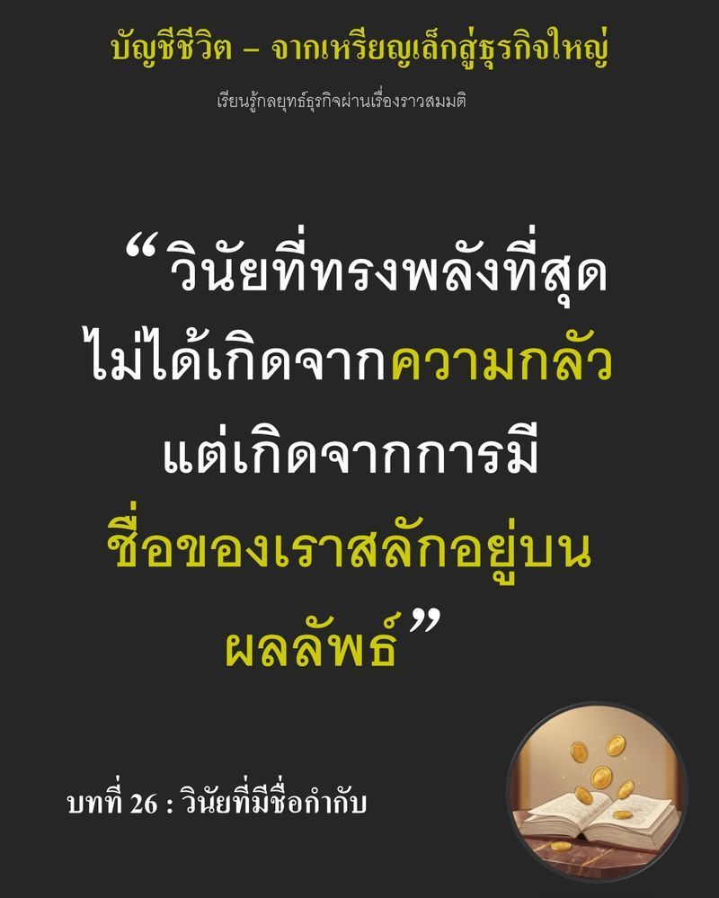[มุมนิยายธุรกิจ] บทที่ 26 : วินัยที่มีชื่อกำกับ — ปล่อยแป้งเสีย 3 กิโลทิ้งลงถังขยะ อาจดูเหมือนเรื่องเล็กน้อย
แต่ถ้า ”ความผิดพลาด” นั้นไม่มีใครเป็นเจ้าของ นั่นคือหายนะที่บั่นทอนกำไรระยะยาว วินัยที่ดีที่สุด... คือ ”ชื่อ