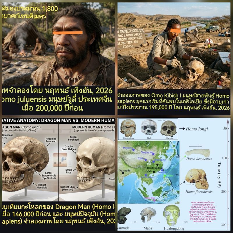 [”เจาะเวลาหาจีน: มองประวัติศาสตร์โลกกับ Jojo” ] ”อีฟแห่งเอเชีย” Homo juluensis (มนุษย์จูลู) ​ ผู้สืบทอดพันธุกรรมสู่ ”เดนิโซวาน” (Denisovans)
Homo juluensis (มนุษย์จู๋ลู่ / มนุษย์หัวโต) สวี่จาง (Xuchang), มณฑลเหอหนาน ประเทศจีน อาศัยอยู่เมื่อประมาณ 2
