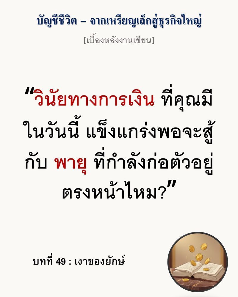 [มุมนิยายธุรกิจ] [เบื้องหลังงานเขียน — บทที่ 49: เงาของยักษ์]
กำไร 3 เซนต์ที่นิ่งสนิทอาจไม่ใช่การหยุดนิ่ง แต่มันคือการขุดสนามเพลาะ (Trench) เตรียมรับสงครามที่มองไม่เห็น