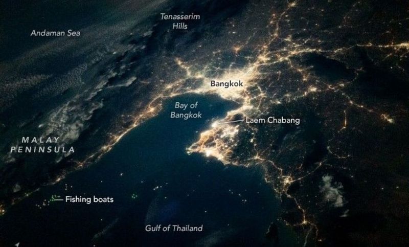 ส่องความงามยามราตรีของกรุงเทพฯ และแสงสีเขียวเหนืออ่าวไทย จากมุมมองสถานีอวกาศนานาชาติ - SPACEMAN มนุษย์อวกาศ