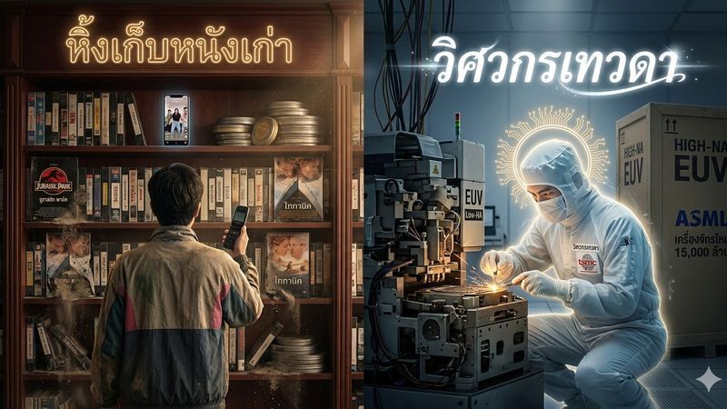 [แอบดูที่รูเดิม] 👷 วิศวกรเทวดา กับ หิ้งเก็บหนังเก่า 🎞️
​ในโลกธุรกิจ ความอันตรายที่สุดไม่ได้เกิดขึ้นตอนที่เรา ”ขาดทุน” แต่มันมักจะมาตอนที่ ”กำไรสูงสุด” จนเราเชื่อว่าไม่ต้องเปลี่ยนอะไรแล้ว เหมือนกับ 2 ยักษ์ใหญ่ที่กำลั