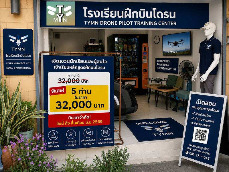 [บอกให้รวย] Promotion TYMN Drone school โอกาสพิเศษสำหรับผู้ที่ต้องการ ...