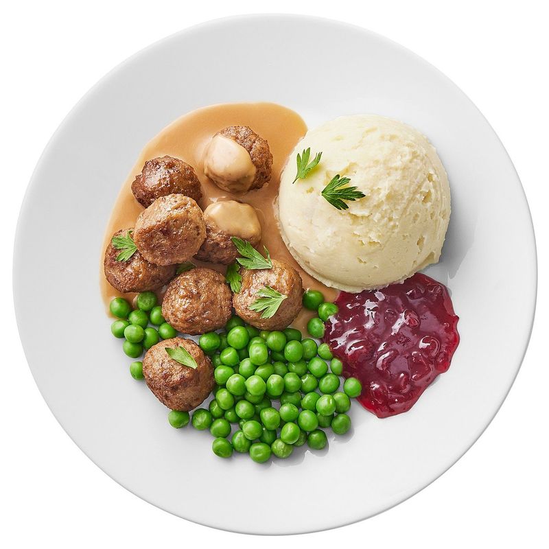 Meatballs, mashed potatoes green peas/cream sauce and lingonberry jam 8 piece - IKEA UK