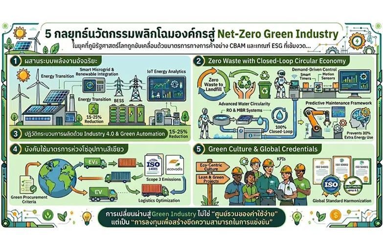 5 กลยุทธ์นวัตกรรมพลิกโฉมองค์กรสู่ Net-Zero Green Industry