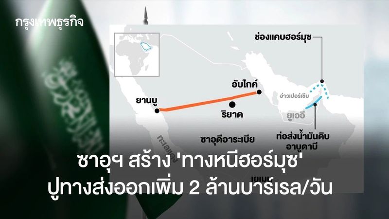ซาอุฯ สร้าง ‘ทางหนีฮอร์มุซ’ ปูทางส่งออกเพิ่ม 2 ล้านบาร์เรล/วัน