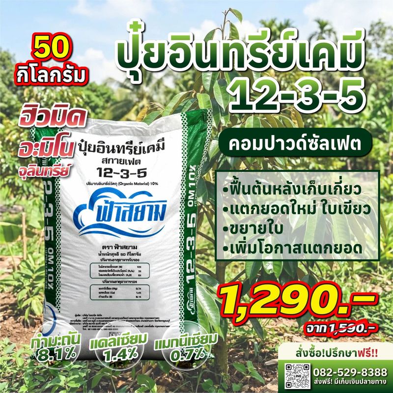 6-3-3 ต้องฟ้าสยาม เท่านั้น มีธาตุหลักธาตุรอง อัดแน่น| ปุ๋ยอินทรีย์เคมีคุณภาพสูง