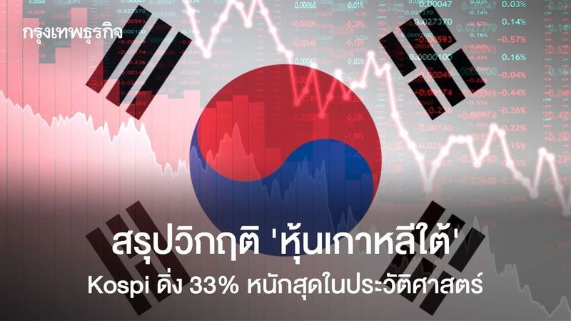 สรุปวิกฤติ ‘หุ้นเกาหลีใต้’ Kospi ดิ่ง 33% หนักสุดในประวัติศาสตร์