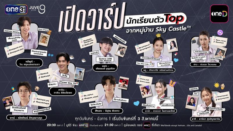 ส่องประวัตินักเรียนตัวท็อป Sky Castle Thailand ซีรีส์วิมานอากาศ