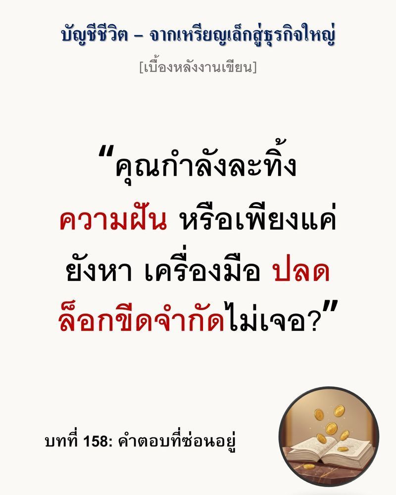[มุมนิยายธุรกิจ] [เบื้องหลังงานเขียน — บทที่ 158: คำตอบที่ซ่อนอยู่]
โครงสร้างธุรกิจที่พึ่งพาความสามารถเฉพาะตัว (Human Capital) มากเกินไป ไม่ใช่ความสำเร็จที่ยั่งยืน แต่เป็นกรงขังลวงตาที่พร้อมจะพังทลายลงทันทีเมื่อคนสำคั