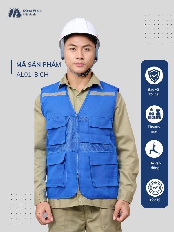 Mẫu Đồng Phục Áo Lưới Bảo Hộ Lao Động Mã 01 Màu Bích