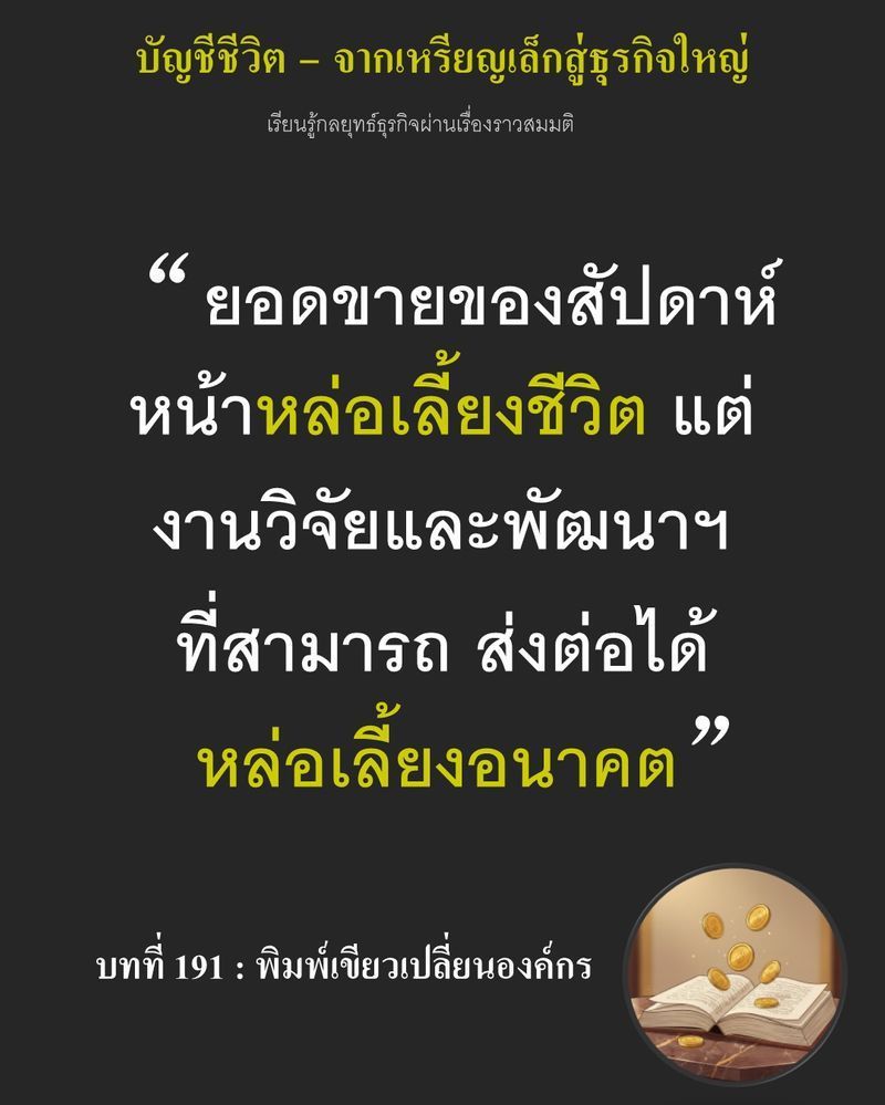 [มุมนิยายธุรกิจ] บทที่ 191 : พิมพ์เขียวเปลี่ยนองค์กร — ตัวเลข 189 สูตร บนหน้าสรุปอาจเป็นเพียงเศษกระดาษที่ไร้ค่า หากเงินสดเกือบสองแสนเหรียญ...
ที่จมหายไปตลอดระยะเวลาเกือบสองปี สุดท้ายถูกตัดสินว่าเป็นการลงทุนที่ผิดพลาด