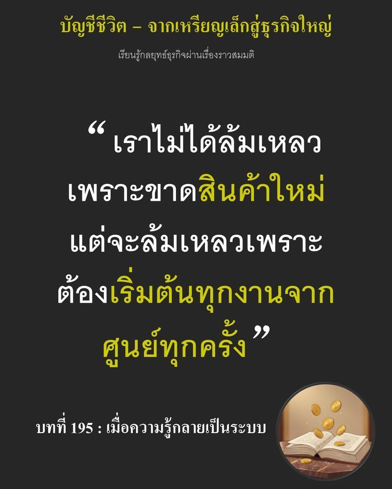 [มุมนิยายธุรกิจ] บทที่ 195 : เมื่อความรู้กลายเป็นระบบ — ทุกครั้งที่ Vale Bakery เพิ่มสินค้าใหม่ 1 รายการ...
ภาระงานที่ต้องทำบนกระดานกลับยาวเหยียดจนไม่มีใครจำได้หมด และวันหนึ่ง บริษัทอาจโตไม่ทันภาระที่ตัวเองสร้างขึ้น