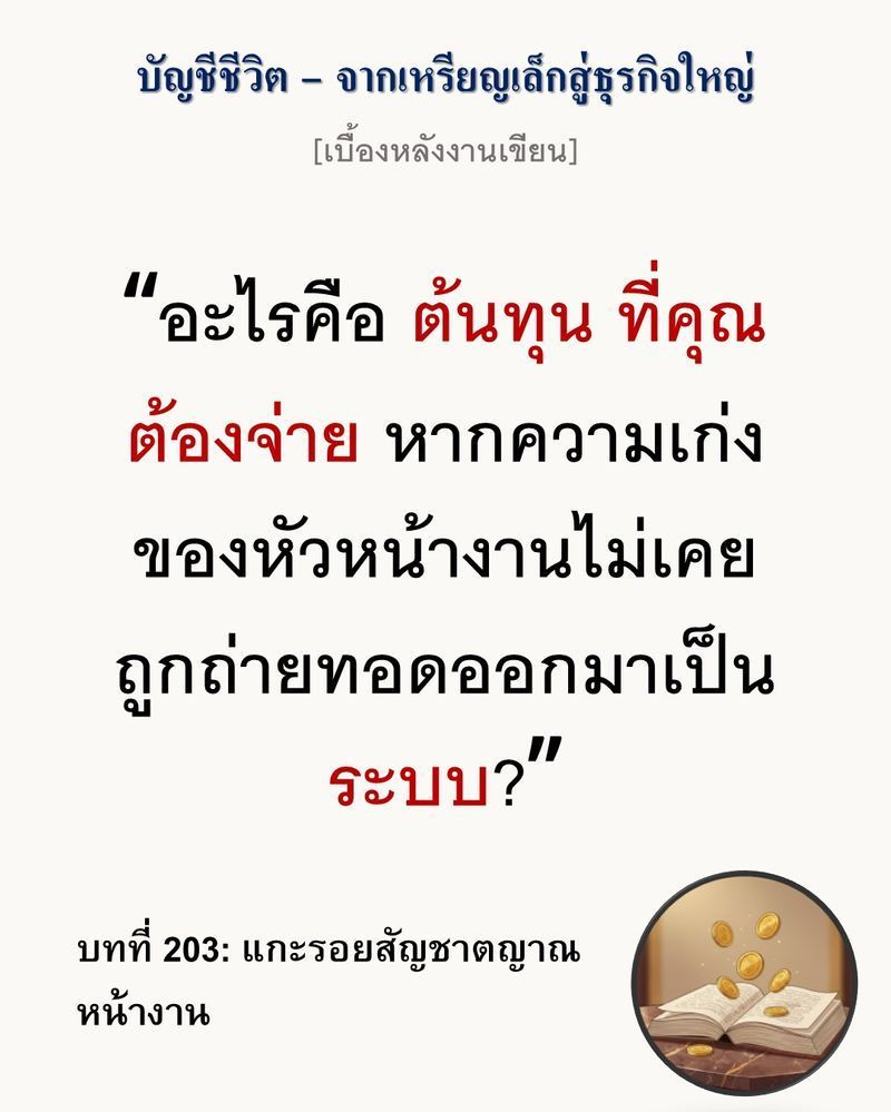 [มุมนิยายธุรกิจ] [เบื้องหลังงานเขียน — บทที่ 203: แกะรอยสัญชาตญาณหน้างาน]
ความเชี่ยวชาญ (Expertise) ที่ฝังอยู่ในตัวบุคคลคือสินทรัพย์ที่มีค่าที่สุดของร้าน แต่ในขณะเดียวกัน มันก็คือกับดักที่ขังธุรกิจไว้ไม่ให้เติบโตไปไกล