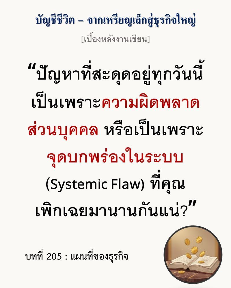 [มุมนิยายธุรกิจ] [เบื้องหลังงานเขียน — บทที่ 205: แผนที่ของธุรกิจ]
ธุรกิจไม่ได้พังเพราะขายไม่เก่ง แต่พังเพราะมองไม่เห็นว่า ”ข้อต่อ” ของระบบที่กำลังจะหักอยู่ตรงไหน