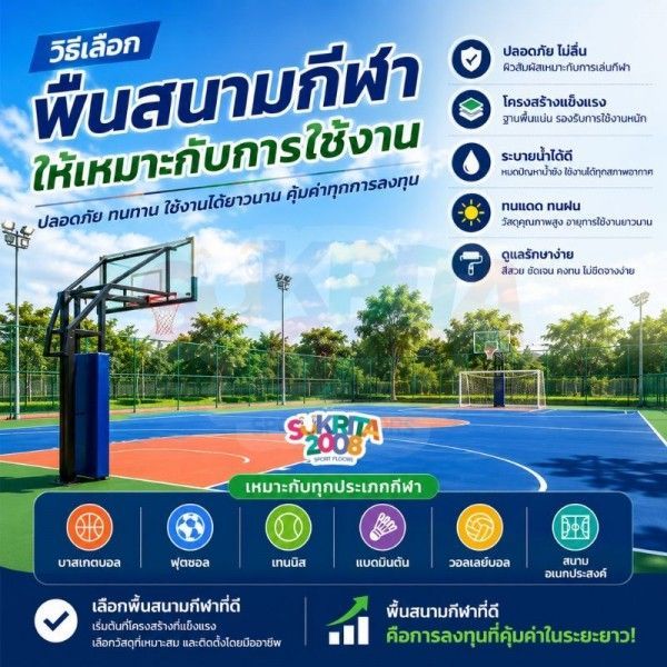 วิธีเลือกพื้นสนามกีฬาให้เหมาะกับการใช้งาน | Sukrita2008