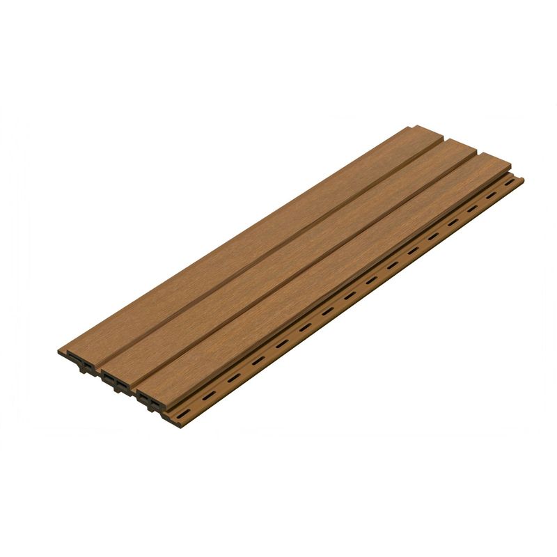 ฝ้าผนังไม้เทียมภายนอก K.S. WOOD รุ่น Regreen เคลือบผิว แบบลอน