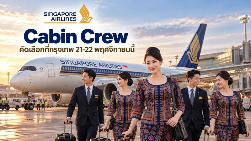 Singapore Airlines รับสมัคร Cabin Crew ลูกเรือ ที่กรุงเทพ 21-22 พ.ย.นี้ ขอ TOEIC 600+ | The NX Chapter